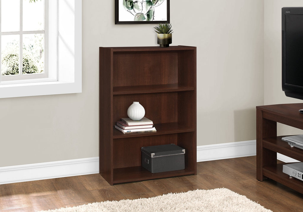 Monarch Specialties I 7475 Bookshelf, Bookcase, 4 Tier, 36"h, Office, Bedroom, Laminate, Brown, Transitional - - Mounts For Less