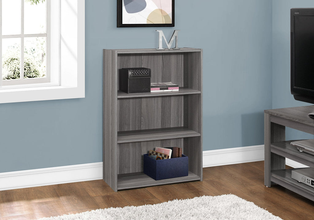 Monarch Specialties I 7478 Bookshelf, Bookcase, 4 Tier, 36"h, Office, Bedroom, Laminate, Grey, Transitional - - Mounts For Less