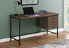 Monarch Specialties I 7485 Computer Desk, Home Office, Laptop, Storage Drawers, 55"l, Work, Metal, Laminate, Brown, Black, Contemporary, Modern - - Mounts For Less