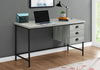 Monarch Specialties I 7486 Computer Desk, Home Office, Laptop, Storage Drawers, 55"l, Work, Metal, Laminate, Grey, Black, Contemporary, Modern - - Mounts For Less