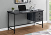 Monarch Specialties I 7488 Computer Desk, Home Office, Laptop, Storage Drawers, 55"l, Work, Metal, Laminate, Black, Contemporary, Modern - - Mounts For Less
