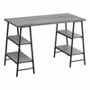 Monarch Specialties I 7524 Computer Desk, Home Office, Laptop, Storage Shelves, 48"l, Work, Metal, Laminate, Grey, Black, Contemporary, Modern - - Mounts For Less