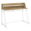 Monarch Specialties I 7543 Computer Desk, Home Office, Laptop, Storage Shelves, 48"l, Work, Metal, Laminate, Natural, White, Contemporary, Modern - - Mounts For Less