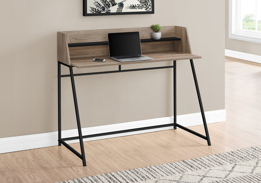 Monarch Specialties I 7546 Computer Desk, Home Office, Laptop, Storage Shelves, 48"l, Work, Metal, Laminate, Brown, Black, Contemporary, Modern - - Mounts For Less