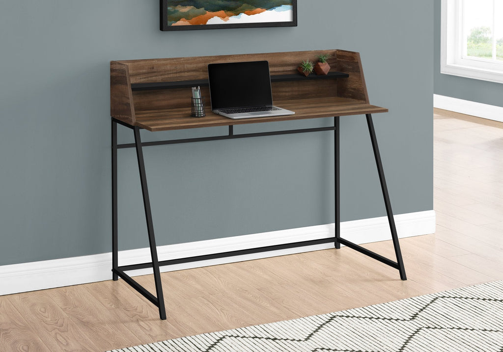 Monarch Specialties I 7548 Computer Desk, Home Office, Laptop, Storage Shelves, 48"l, Work, Metal, Laminate, Brown, Black, Contemporary, Modern - - Mounts For Less