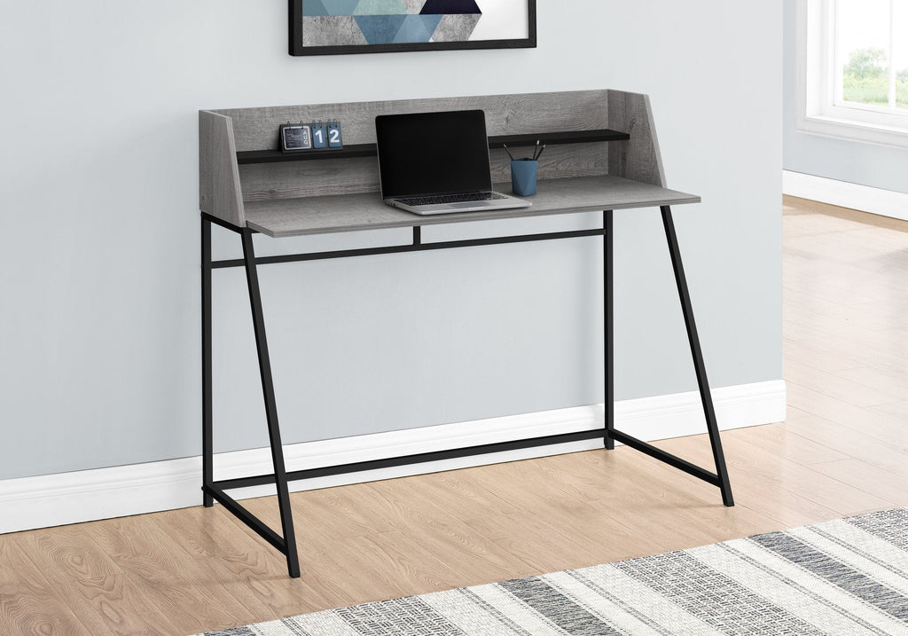 Monarch Specialties I 7551 Computer Desk, Home Office, Laptop, Storage Shelves, 48"l, Work, Metal, Laminate, Grey, Black, Contemporary, Modern - - Mounts For Less