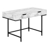Monarch Specialties I 7558 Computer Desk, Home Office, Laptop, Storage Drawers, 48"l, Work, Metal, Laminate, White Marble Look, Black, Contemporary, Modern - - Mounts For Less