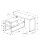 Monarch Specialties I 7585 Computer Desk, Home Office, Corner, Left, Right Set-up, Storage Shelves, 60"l, L Shape, Work, Laptop, Metal, Laminate, White, Grey, Contemporary, Modern - - Mounts For Less
