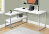 Monarch Specialties I 7585 Computer Desk, Home Office, Corner, Left, Right Set-up, Storage Shelves, 60"l, L Shape, Work, Laptop, Metal, Laminate, White, Grey, Contemporary, Modern - - Mounts For Less