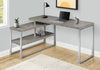 Monarch Specialties I 7586 Computer Desk, Home Office, Corner, Left, Right Set-up, Storage Shelves, 60"l, L Shape, Work, Laptop, Metal, Laminate, Grey, Silver, Contemporary, Modern - - Mounts For Less