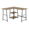 Monarch Specialties I 7592 Computer Desk, Home Office, Corner, Storage Shelves, 48"l, L Shape, Work, Laptop, Metal, Laminate, Brown, Black, Contemporary, Modern - - Mounts For Less