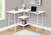 Monarch Specialties I 7596 Computer Desk, Home Office, Corner, Storage Shelves, 48"l, L Shape, Work, Laptop, Metal, Laminate, White, Contemporary, Modern - - Mounts For Less