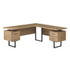 Monarch Specialties I 7612 Computer Desk, Home Office, Corner, Left, Right Set-up, Storage Drawers, 70"l, L Shape, Work, Laptop, Metal, Laminate, Brown, Black, Contemporary, Modern - - Mounts For Less