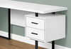 Monarch Specialties I 7616 Computer Desk, Home Office, Corner, Left, Right Set-up, Storage Drawers, 70"l, L Shape, Work, Laptop, Metal, Laminate, White, Black, Contemporary, Modern - - Mounts For Less