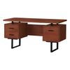 Monarch Specialties I 7626 Computer Desk, Home Office, Laptop, Left, Right Set-up, Storage Drawers, 60"l, Work, Metal, Laminate, Brown, Black, Contemporary, Modern - - Mounts For Less