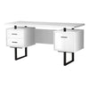 Monarch Specialties I 7631 Computer Desk, Home Office, Laptop, Left, Right Set-up, Storage Drawers, 60"l, Work, Metal, Laminate, White, Black, Contemporary, Modern - - Mounts For Less