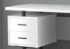 Monarch Specialties I 7631 Computer Desk, Home Office, Laptop, Left, Right Set-up, Storage Drawers, 60"l, Work, Metal, Laminate, White, Black, Contemporary, Modern - - Mounts For Less