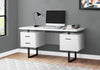 Monarch Specialties I 7631 Computer Desk, Home Office, Laptop, Left, Right Set-up, Storage Drawers, 60"l, Work, Metal, Laminate, White, Black, Contemporary, Modern - - Mounts For Less