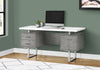 Monarch Specialties I 7633 Computer Desk, Home Office, Laptop, Left, Right Set-up, Storage Drawers, 60"l, Work, Metal, Laminate, Grey, White, Contemporary, Modern - - Mounts For Less