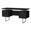 Monarch Specialties I 7634 Computer Desk, Home Office, Laptop, Left, Right Set-up, Storage Drawers, 60"l, Work, Metal, Laminate, Black, Grey, Contemporary, Modern - - Mounts For Less