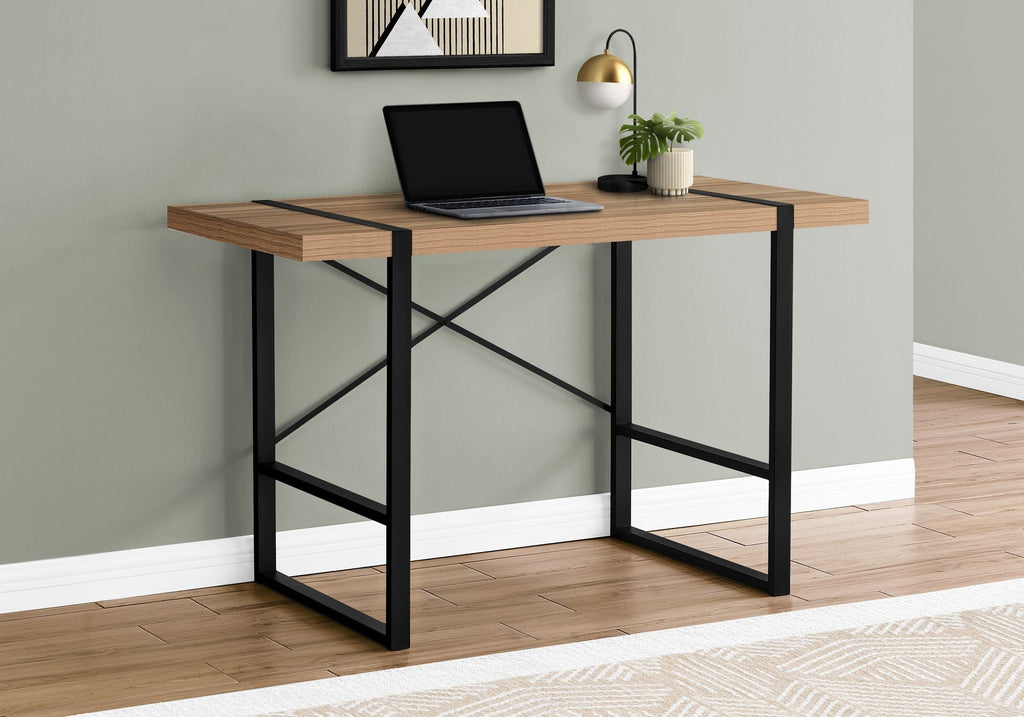 Monarch Specialties I 7657 Computer Desk, Home Office, Laptop, 48"l, Work, Metal, Laminate, Brown, Black, Contemporary, Modern - - Mounts For Less