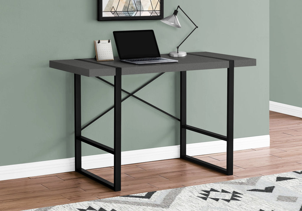 Monarch Specialties I 7660 Computer Desk, Home Office, Laptop, 48"l, Work, Metal, Laminate, Grey, Black, Contemporary, Modern - - Mounts For Less
