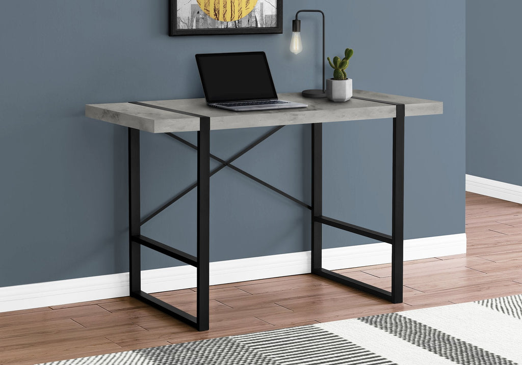 Monarch Specialties I 7661 Computer Desk, Home Office, Laptop, 48"l, Work, Metal, Laminate, Grey, Black, Contemporary, Modern - - Mounts For Less