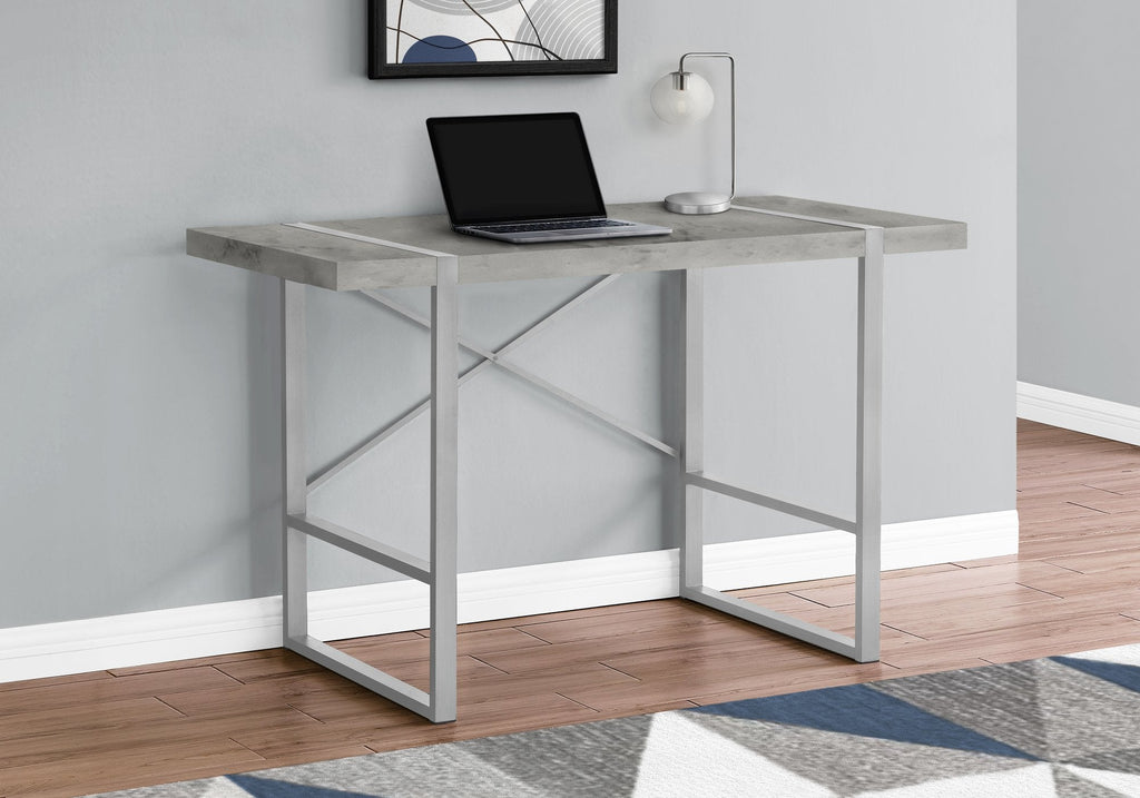Monarch Specialties I 7662 Computer Desk, Home Office, Laptop, 48"l, Work, Metal, Laminate, Grey, Contemporary, Modern - - Mounts For Less