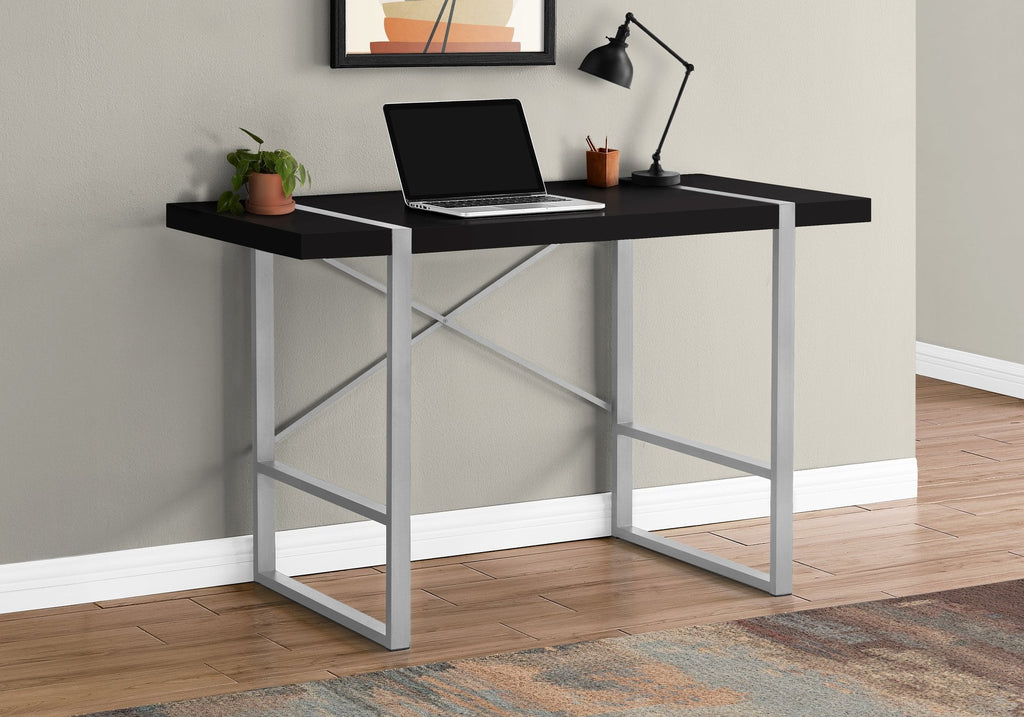 Monarch Specialties I 7664 Computer Desk, Home Office, Laptop, 48"l, Work, Metal, Laminate, Black, Grey, Contemporary, Modern - - Mounts For Less