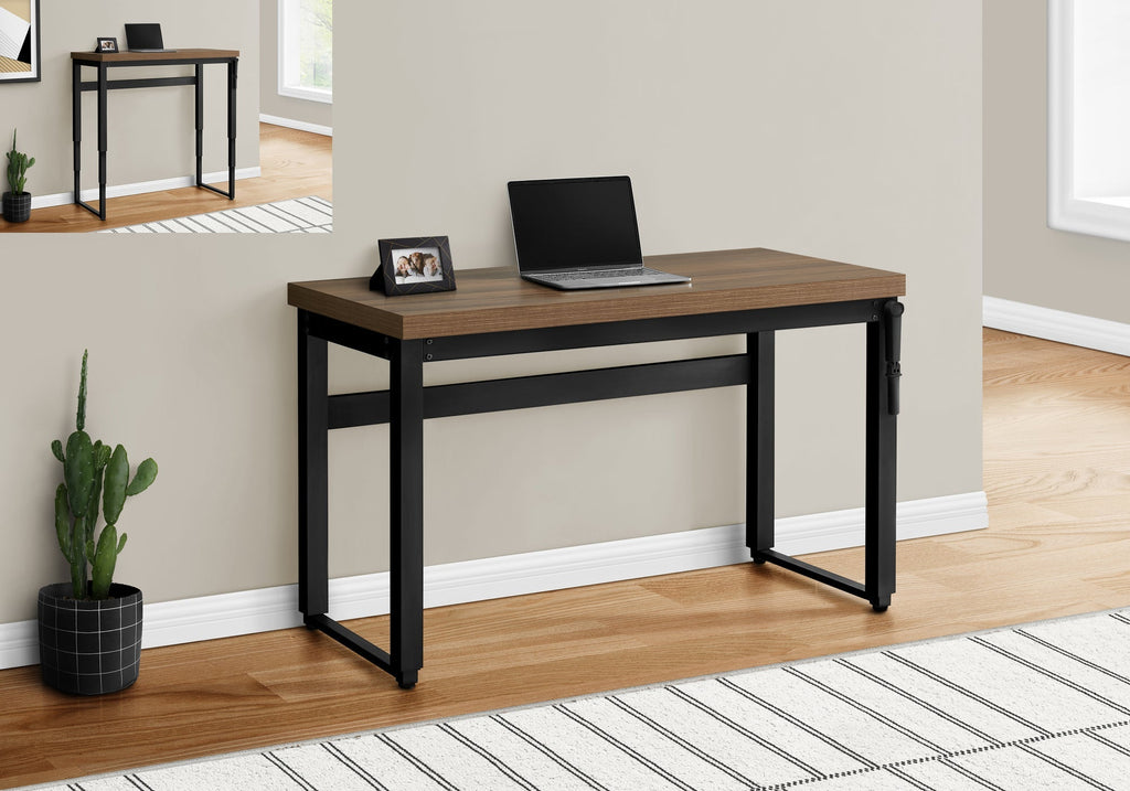 Monarch Specialties I 7675 Computer Desk, Home Office, Standing, Adjustable, 48"l, Work, Laptop, Metal, Laminate, Walnut, Black, Contemporary, Modern - - Mounts For Less
