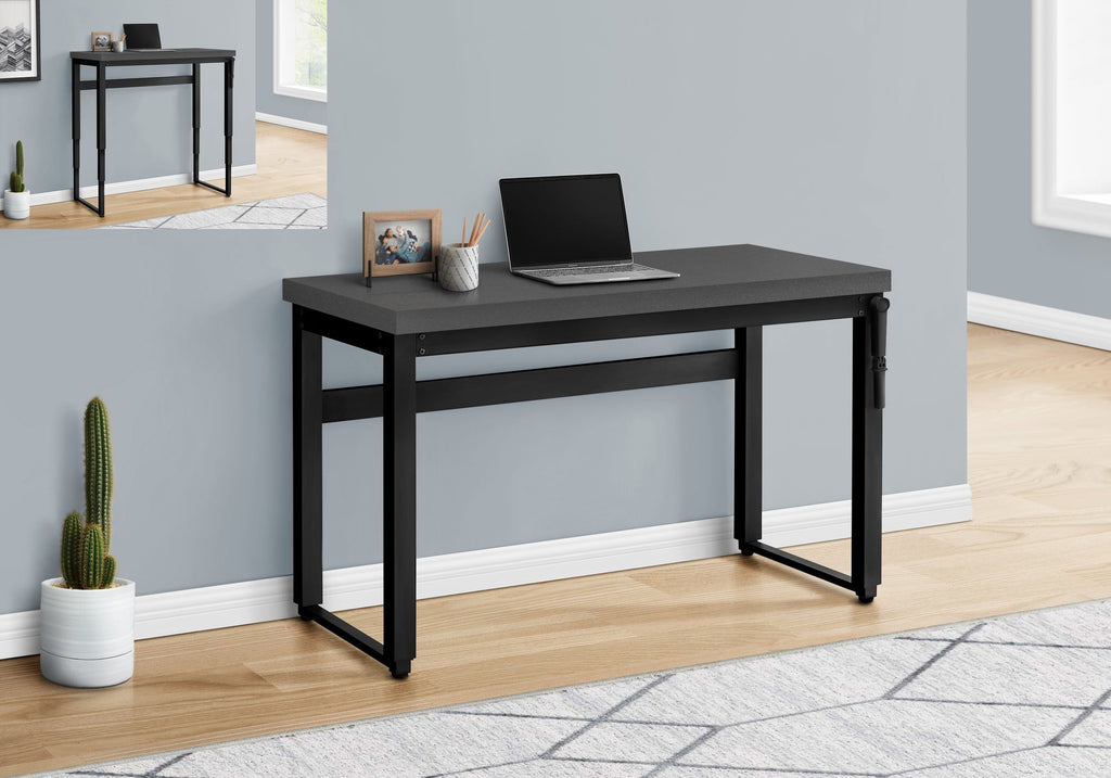 Monarch Specialties I 7680 Computer Desk, Home Office, Standing, Adjustable, 48"l, Work, Laptop, Metal, Laminate, Grey, Black, Contemporary, Modern - - Mounts For Less