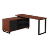 Monarch Specialties I 7713 Computer Desk, Home Office, Corner, Storage Drawers, 72"l, L Shape, Work, Laptop, Metal, Laminate, Brown, Black, Contemporary, Modern - - Mounts For Less