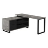 Monarch Specialties I 7714 Computer Desk, Home Office, Corner, Storage Drawers, 72"l, L Shape, Work, Laptop, Metal, Laminate, Grey, Black, Contemporary, Modern - - Mounts For Less