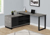Monarch Specialties I 7714 Computer Desk, Home Office, Corner, Storage Drawers, 72"l, L Shape, Work, Laptop, Metal, Laminate, Grey, Black, Contemporary, Modern - - Mounts For Less