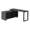 Monarch Specialties I 7715 Computer Desk, Home Office, Corner, Storage Drawers, 72"l, L Shape, Work, Laptop, Metal, Laminate, Grey, Black, Contemporary, Modern - - Mounts For Less