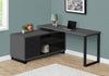 Monarch Specialties I 7715 Computer Desk, Home Office, Corner, Storage Drawers, 72"l, L Shape, Work, Laptop, Metal, Laminate, Grey, Black, Contemporary, Modern - - Mounts For Less
