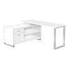 Monarch Specialties I 7716 Computer Desk, Home Office, Corner, Storage Drawers, 72"l, L Shape, Work, Laptop, Metal, Laminate, White, Grey, Contemporary, Modern - - Mounts For Less