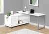 Monarch Specialties I 7716 Computer Desk, Home Office, Corner, Storage Drawers, 72"l, L Shape, Work, Laptop, Metal, Laminate, White, Grey, Contemporary, Modern - - Mounts For Less