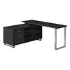 Monarch Specialties I 7717 Computer Desk, Home Office, Corner, Storage Drawers, 72"l, L Shape, Work, Laptop, Metal, Laminate, Black, Grey, Contemporary, Modern - - Mounts For Less
