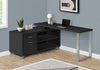 Monarch Specialties I 7717 Computer Desk, Home Office, Corner, Storage Drawers, 72"l, L Shape, Work, Laptop, Metal, Laminate, Black, Grey, Contemporary, Modern - - Mounts For Less