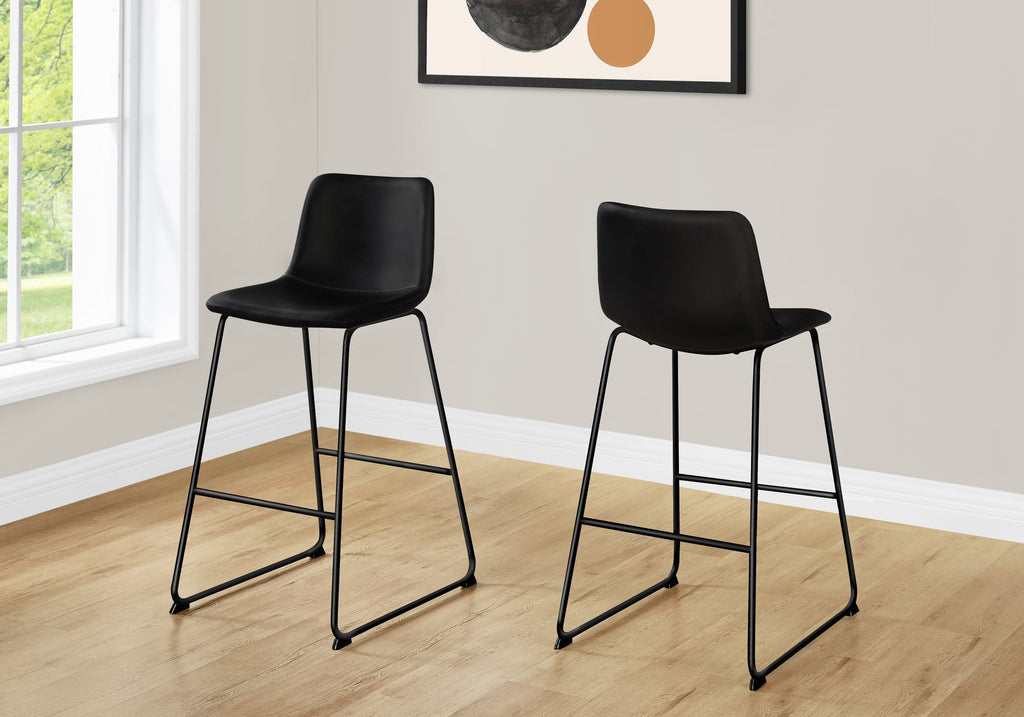 Monarch Specialties I 7754 Office Chair, Bar Height, Standing, Computer Desk, Work, Pu Leather Look, Metal, Black, Contemporary, Modern - - Mounts For Less
