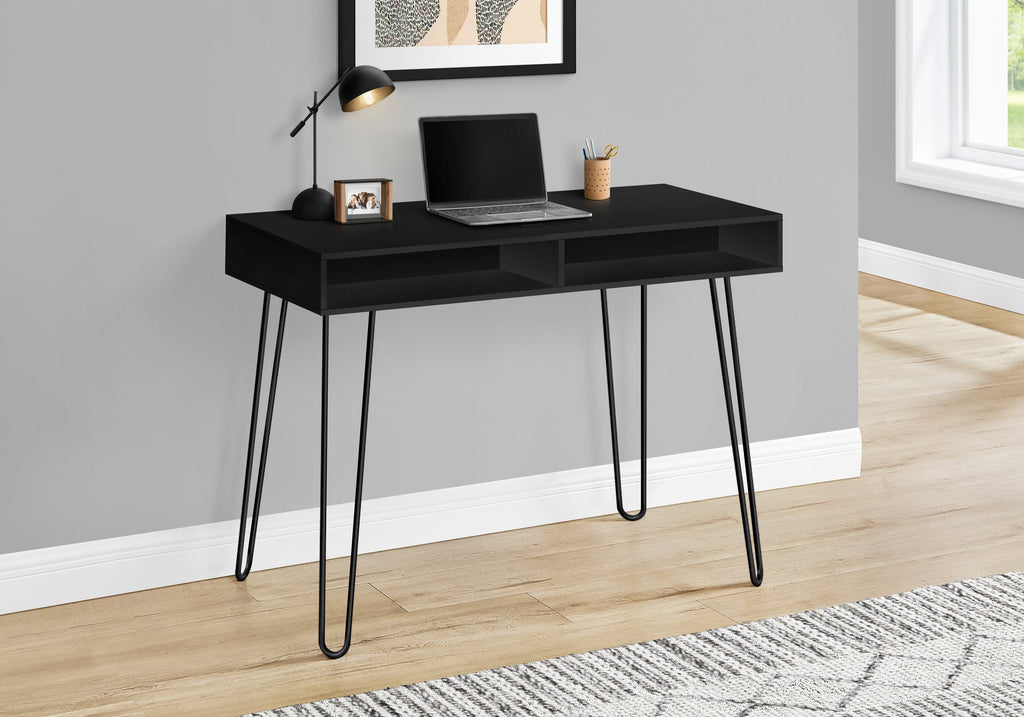 Monarch Specialties I 7771 Computer Desk, Home Office, Laptop, Left, Right Set-up, Storage Drawers, 40"l, Work, Metal, Laminate, Black, Contemporary, Modern - - Mounts For Less