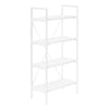 Monarch Specialties I 7801 Bookshelf, Bookcase, 4 Tier, 48"h, Office, Bedroom, Metal, Laminate, White, Contemporary, Modern - - Mounts For Less