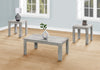 Monarch Specialties I 7860P Table Set, 3pcs Set, Coffee, End, Side, Accent, Living Room, Laminate, Grey, Transitional - - Mounts For Less