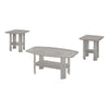 Monarch Specialties I 7870P Table Set, 3pcs Set, Coffee, End, Side, Accent, Living Room, Laminate, Grey, Transitional - - Mounts For Less