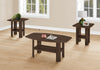 Monarch Specialties I 7872P Table Set, 3pcs Set, Coffee, End, Side, Accent, Living Room, Laminate, Walnut, Transitional - - Mounts For Less