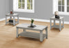 Monarch Specialties I 7880P Table Set, 3pcs Set, Coffee, End, Side, Accent, Living Room, Laminate, Grey, Transitional - - Mounts For Less