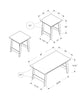 Monarch Specialties I 7931P Table Set, 3pcs Set, Coffee, End, Side, Accent, Living Room, Laminate, Brown, Transitional - - Mounts For Less