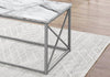 Monarch Specialties I 7953P Table Set, 3pcs Set, Coffee, End, Side, Accent, Living Room, Metal, Laminate, White Marble Look, Grey, Contemporary, Modern - - Mounts For Less