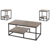 Monarch Specialties I 7960P Table Set, 3pcs Set, Coffee, End, Side, Accent, Living Room, Metal, Laminate, Brown, Black, Contemporary, Modern - - Mounts For Less